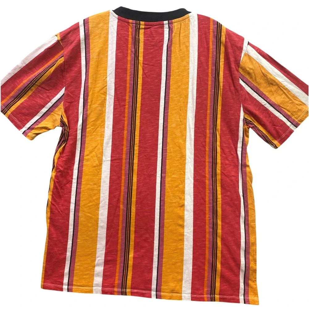 Guess Shirt Mens Medium Striped Colorblock Spell Out Preppy Academia Streetwear - Picture 3 of 7